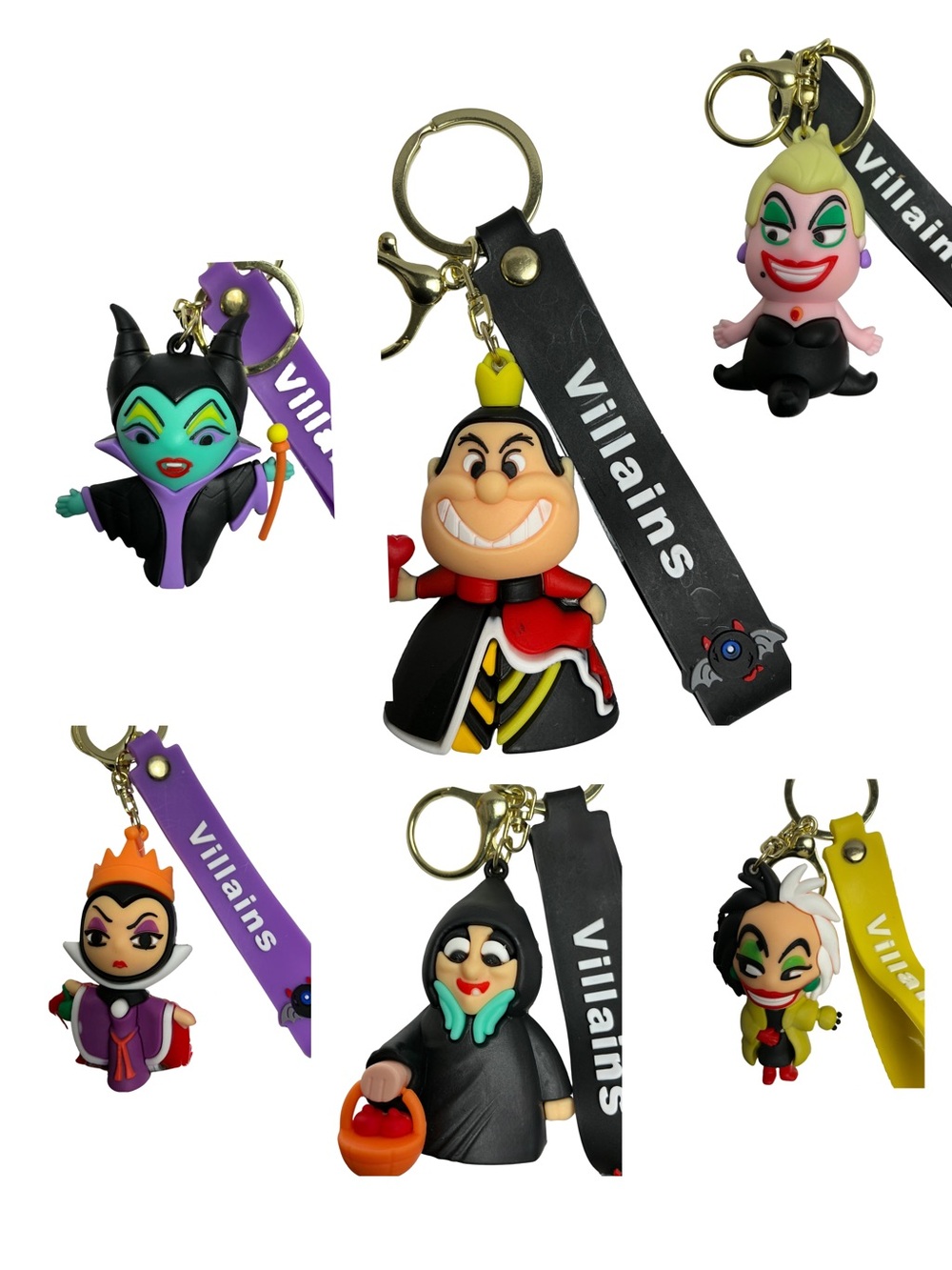Disney Villains Character Keychains Maleficent Ursula Evil Queen Cruella ✨🖤
